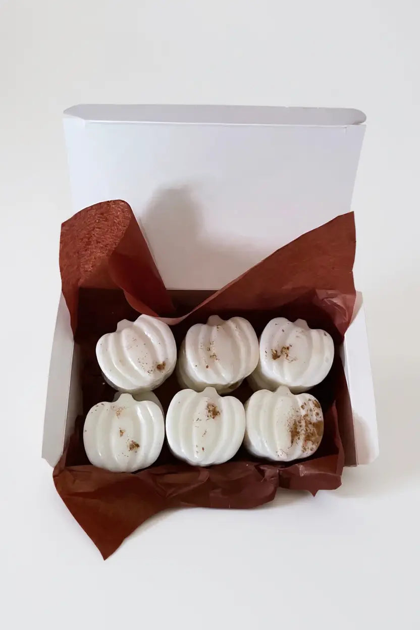 12 mini calabazas de cera aromática para quemador - aromas otoño